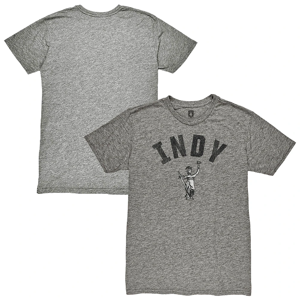 Men's 1863FC Heather Gray Indy Eleven Arc Vintage Tri-Blend T-Shirt
