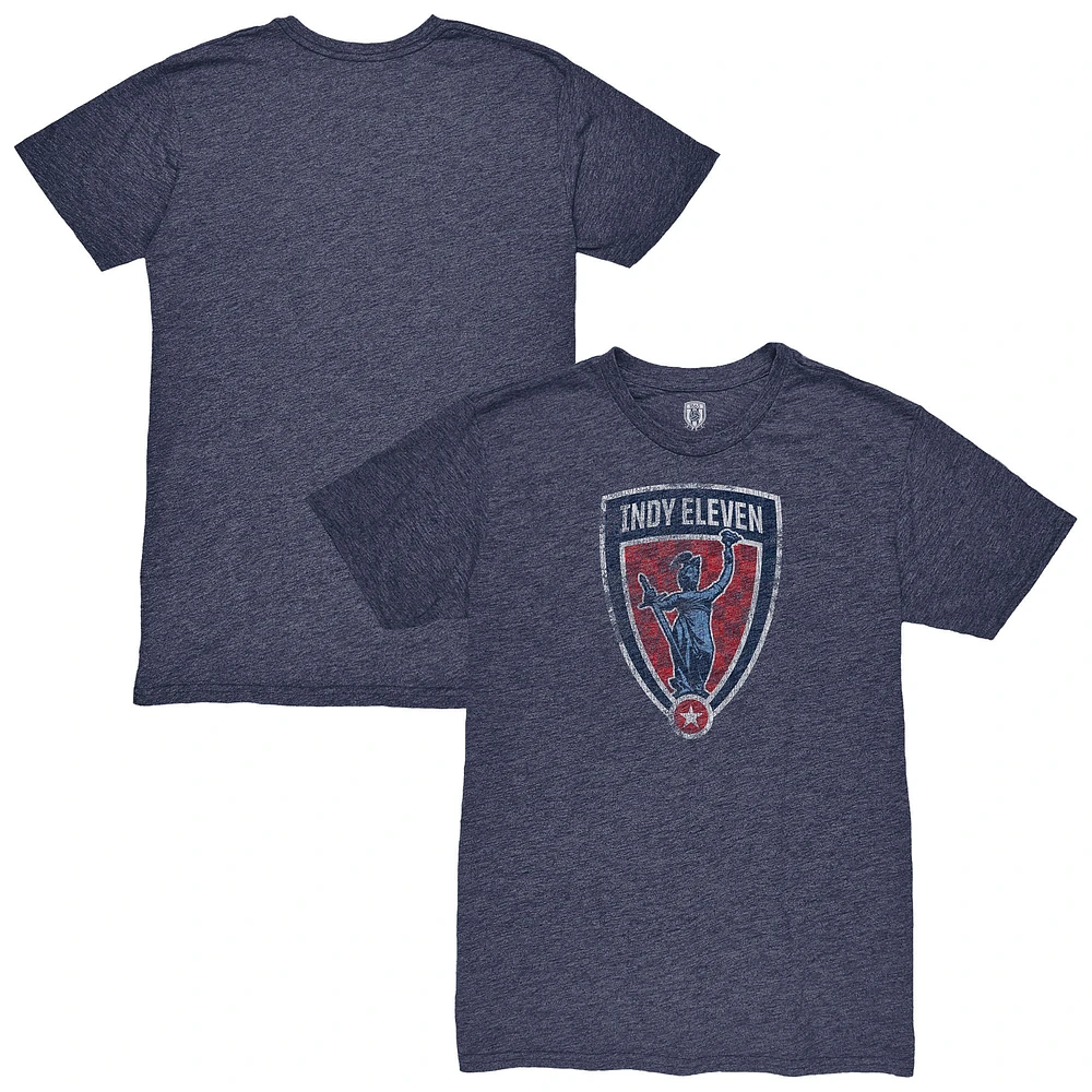 Men's 1863FC Navy Indy Eleven Color Badge Vintage Tri-Blend T-Shirt