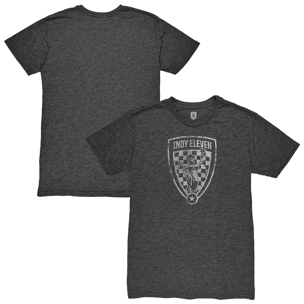 Men's 1863FC Black Indy Eleven Mono Badge Vintage Tri-Blend T-Shirt