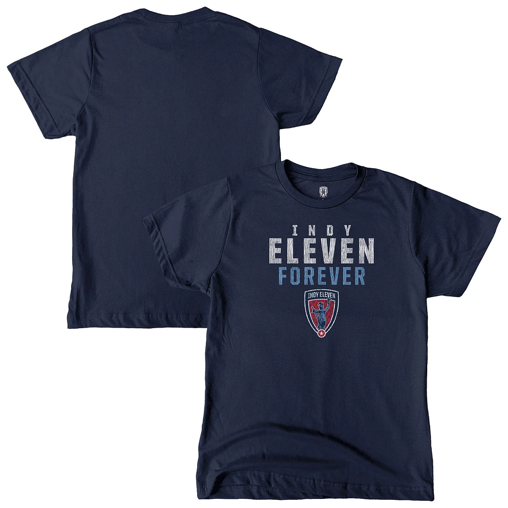Youth 1863FC Navy Indy Eleven Tapered Text T-Shirt