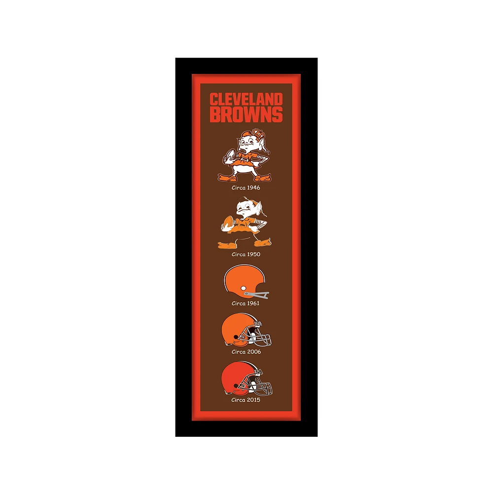 Cleveland Browns 8" x 26" Established Date and Heritage Framed Wall Art
