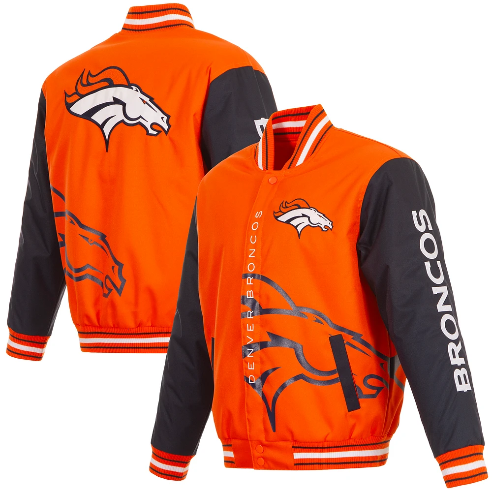 Men's JH Design Orange Denver Broncos Twill Full-Snap Jacket