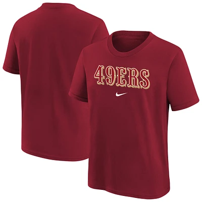 Youth Nike Scarlet San Francisco 49ers Team Wordmark T-Shirt
