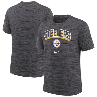 Youth Nike Heather Gray Pittsburgh Steelers Sideline Velocity Performance T-Shirt