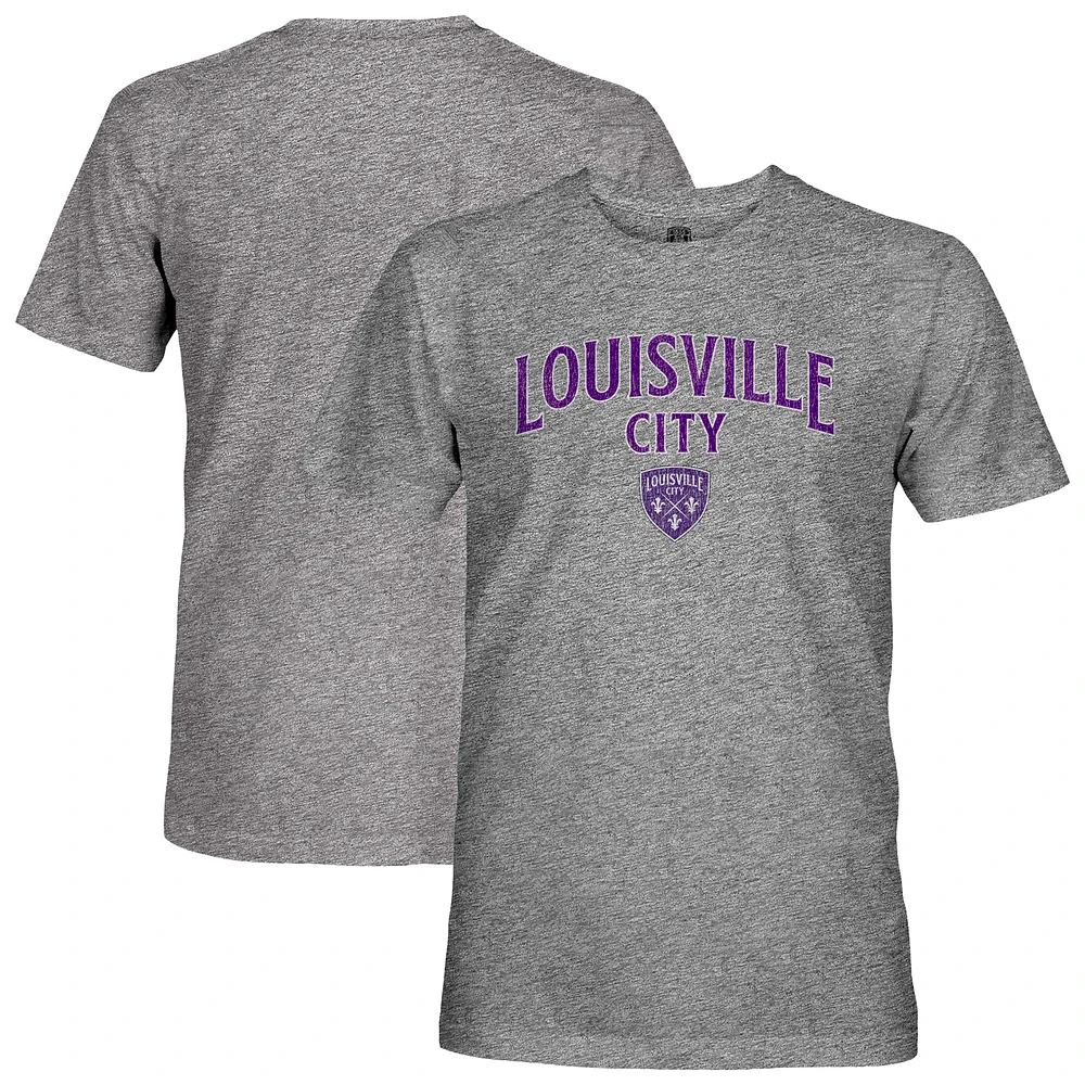 Men's 1863FC Heather Gray Louisville City FC Club Wordmark Vintage Tri-Blend T-Shirt
