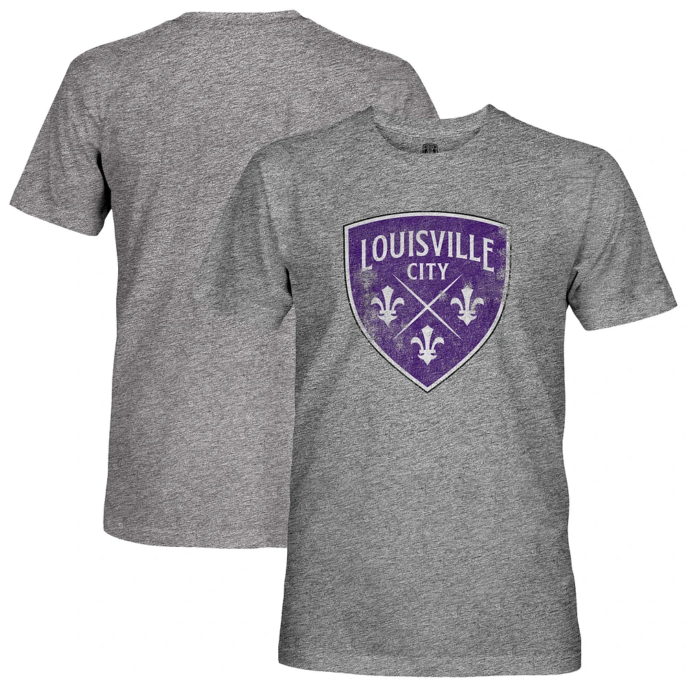 Men's 1863FC Heather Gray Louisville City FC Color Badge Vintage Tri-Blend T-Shirt