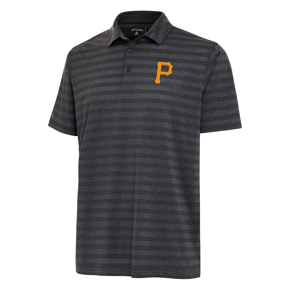 Men's Antigua Heather Black Pittsburgh Pirates Urge Polo