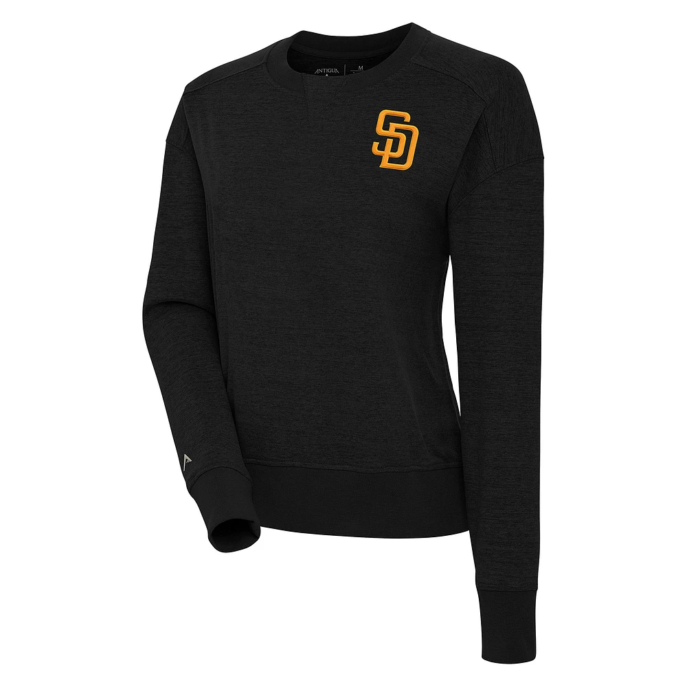 Women's Antigua Black San Diego Padres Forward Fleece Pullover Sweatshirt