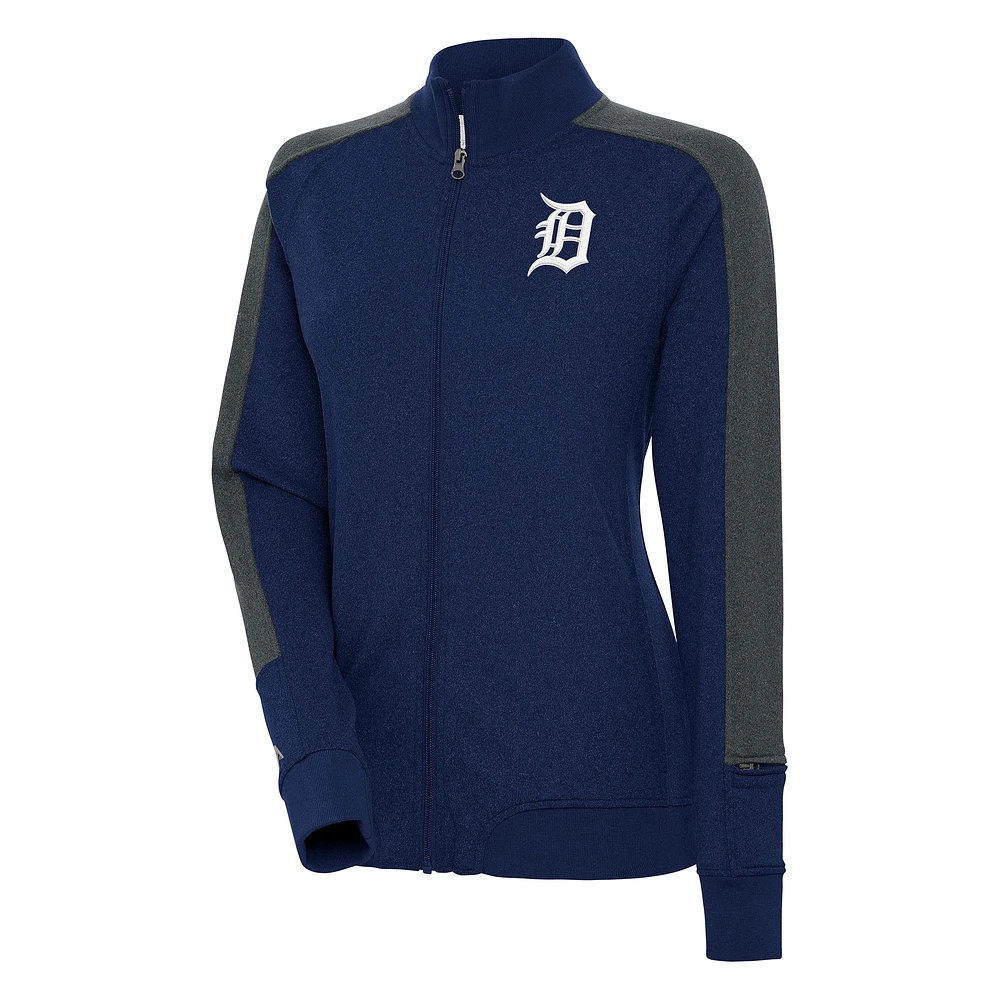 Women's Antigua Navy Detroit Tigers Strike Full-Zip Track Jacket