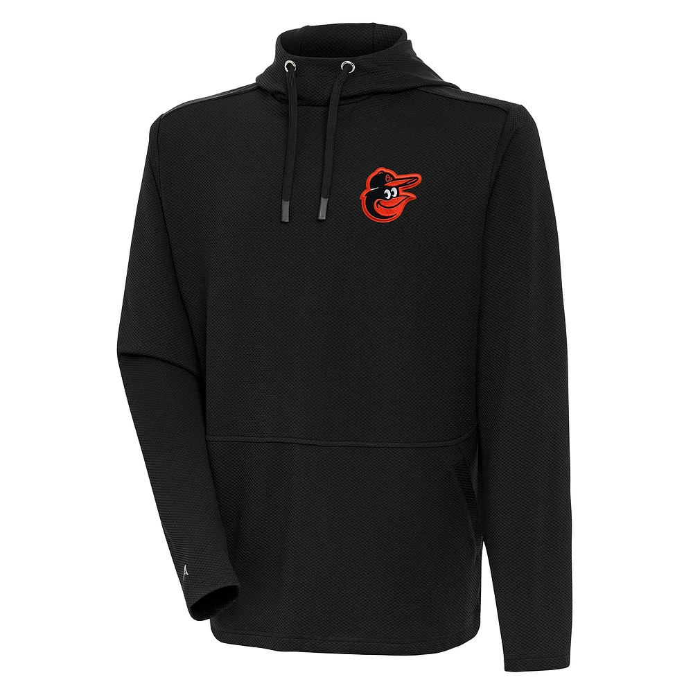 Men's Antigua Black Baltimore Orioles Pullover Hoodie