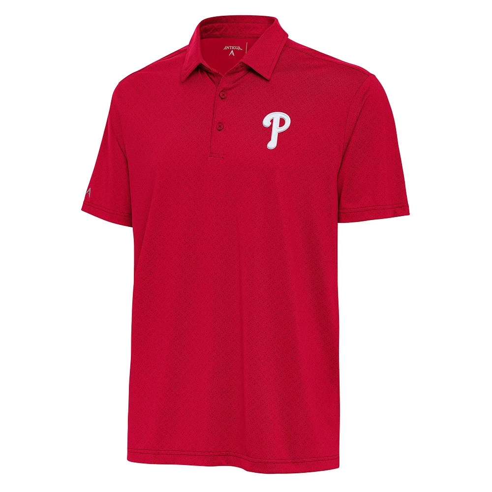 Men's Antigua Red Philadelphia Phillies Whirl Polo