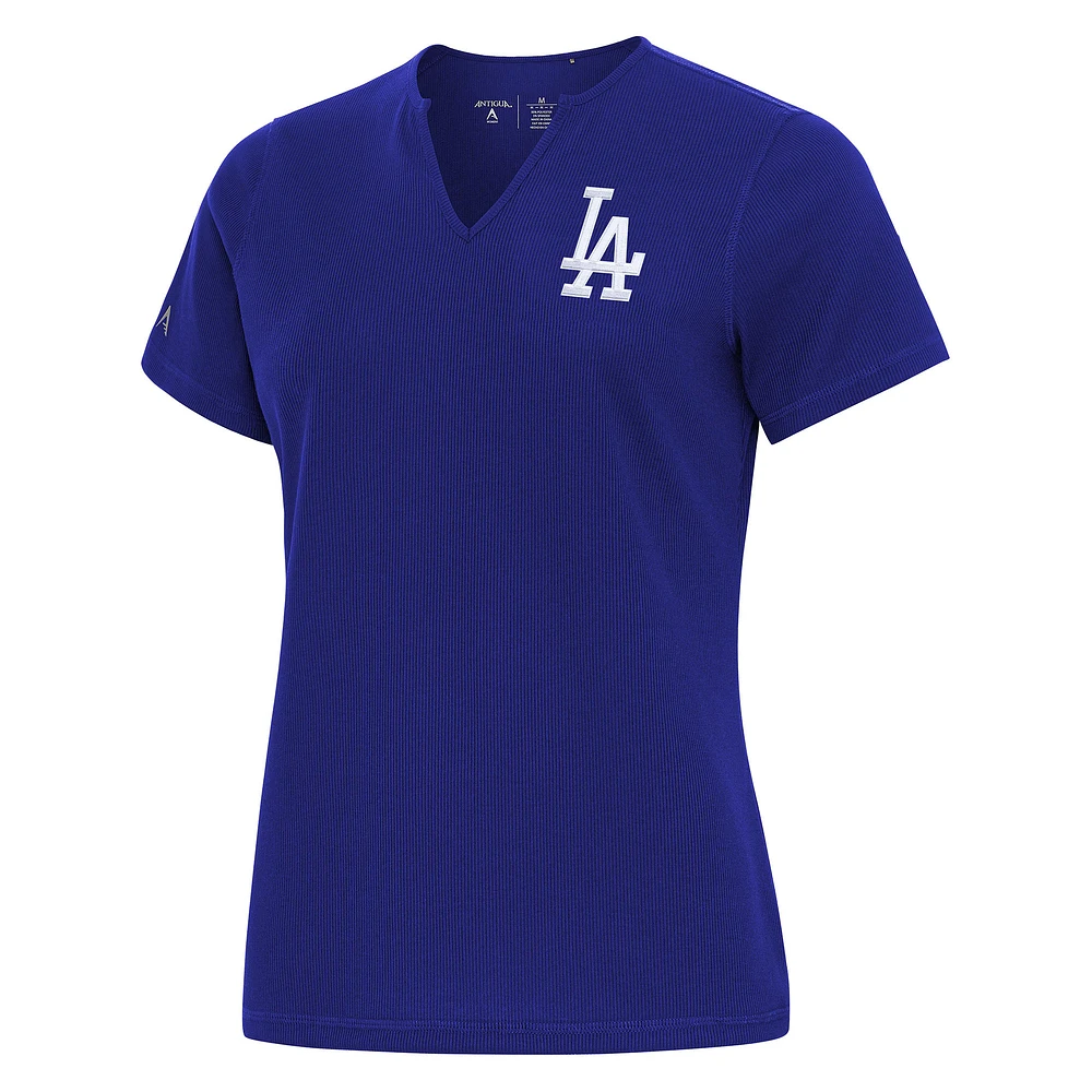 Women's Antigua Royal Los Angeles Dodgers Notch Neck T-Shirt