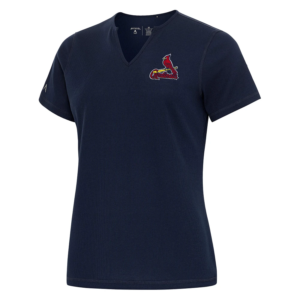 Women's Antigua Navy St. Louis Cardinals Notch Neck T-Shirt