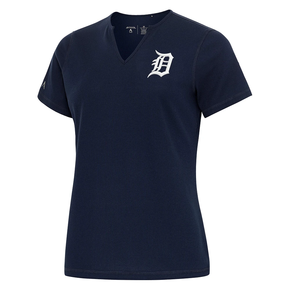 Women's Antigua Navy Detroit Tigers Notch Neck T-Shirt