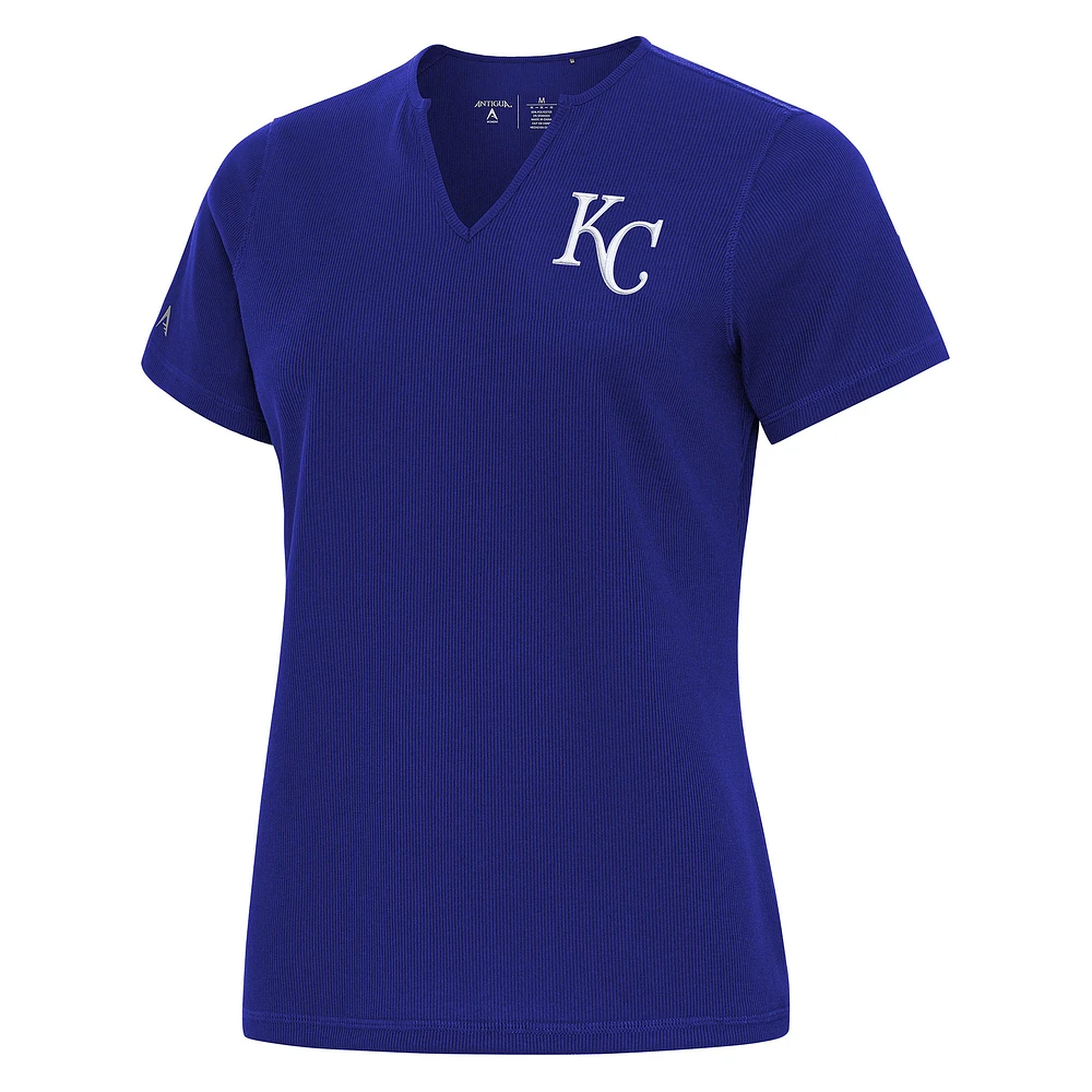 Women's Antigua Royal Kansas City Royals Notch Neck T-Shirt