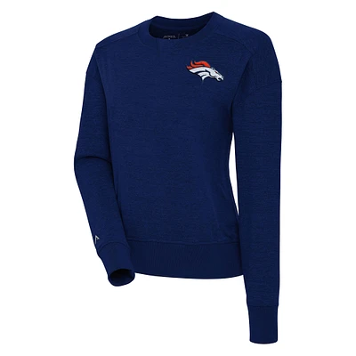 Women's Antigua Navy Denver Broncos Forward Fleece Pullover Sweatshirt