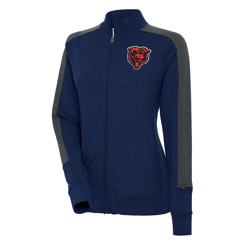 Women's Antigua Navy Chicago Bears Strike Full-Zip Track Jacket