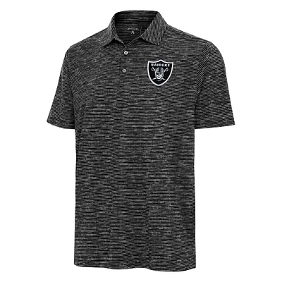 Men's Antigua Heather Black Las Vegas Raiders Static Polo