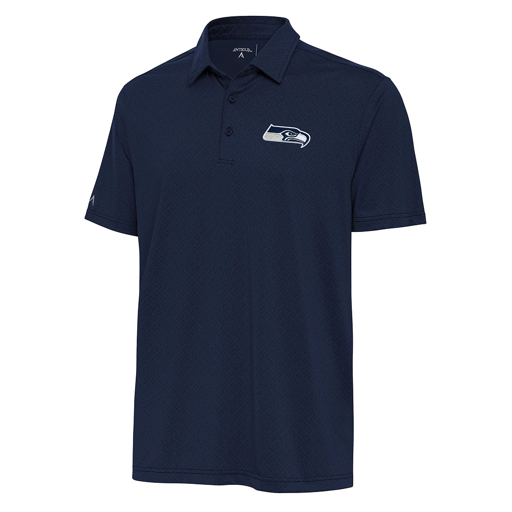 Men's Antigua College Navy Seattle Seahawks Whirl Polo