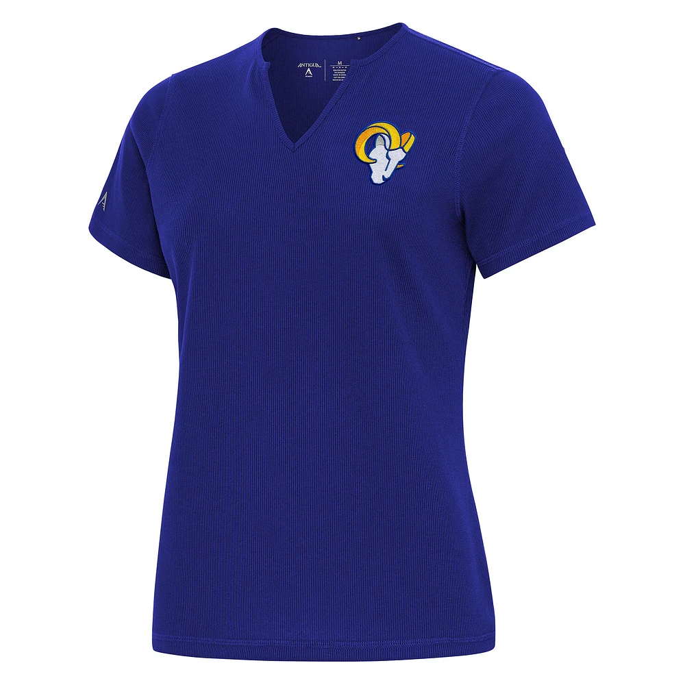 Women's Antigua Royal Los Angeles Rams Traveler Rib Top