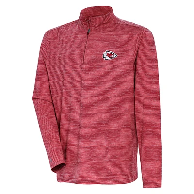 Men's Antigua Heather Red Kansas City Chiefs Determined Quarter-Zip Top