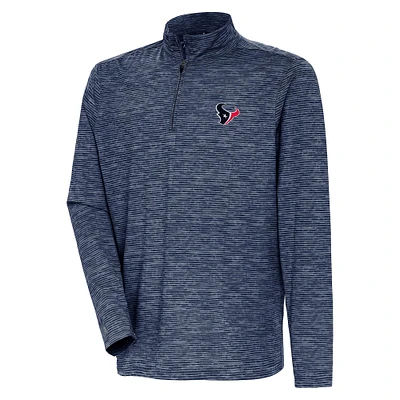 Men's Antigua Heather Navy Houston Texans Determined Quarter-Zip Top