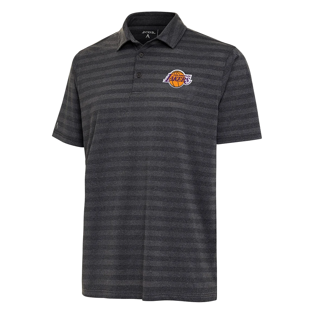 Men's Antigua Heather Black Los Angeles Lakers Urge Polo