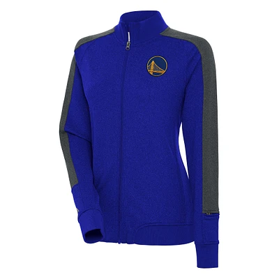 Women's Antigua Royal Golden State Warriors Strike Full-Zip Track Jacket