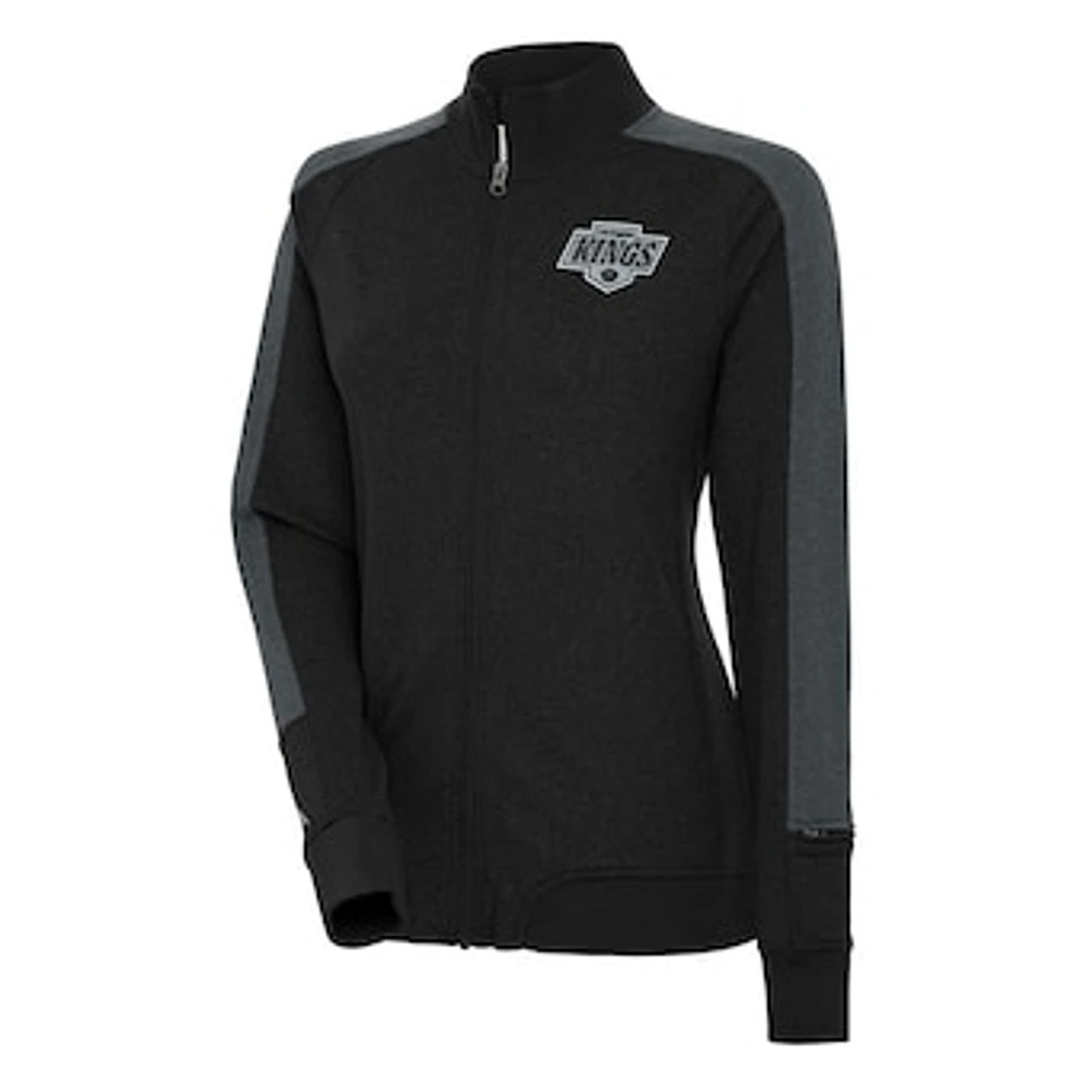 Women's Antigua Black Los Angeles Kings Strike Full-Zip Track Jacket