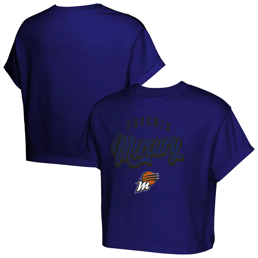 Girls Youth Purple Phoenix Mercury City Pennant Cropped T-Shirt