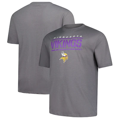 Men's Fanatics Heather Gray Minnesota Vikings Big & Tall Top Notch T-Shirt
