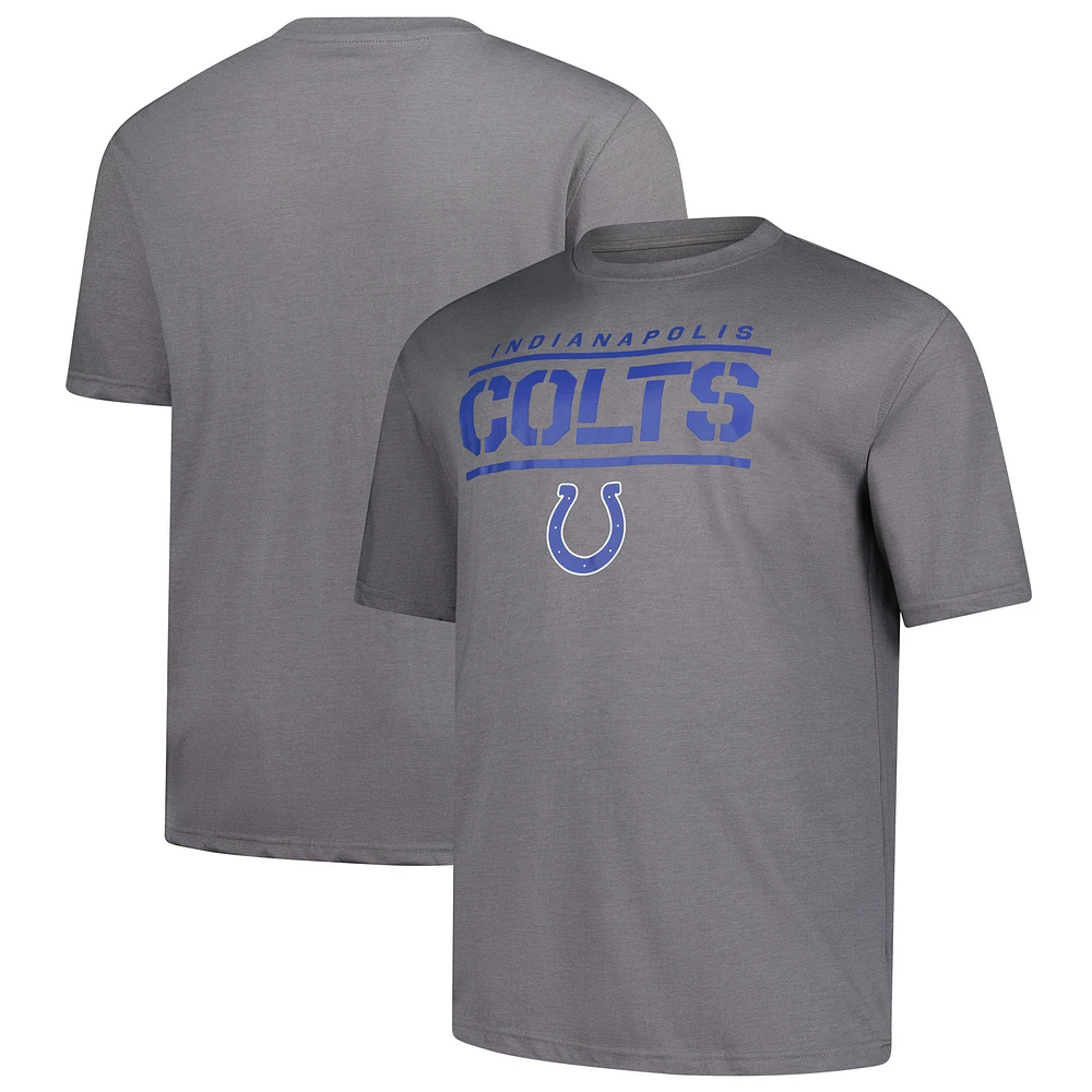 Men's Fanatics Heather Gray Indianapolis Colts Big & Tall Top Notch T-Shirt