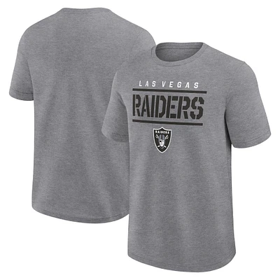 Men's Fanatics Heather Gray Las Vegas Raiders Big & Tall Top Notch T-Shirt