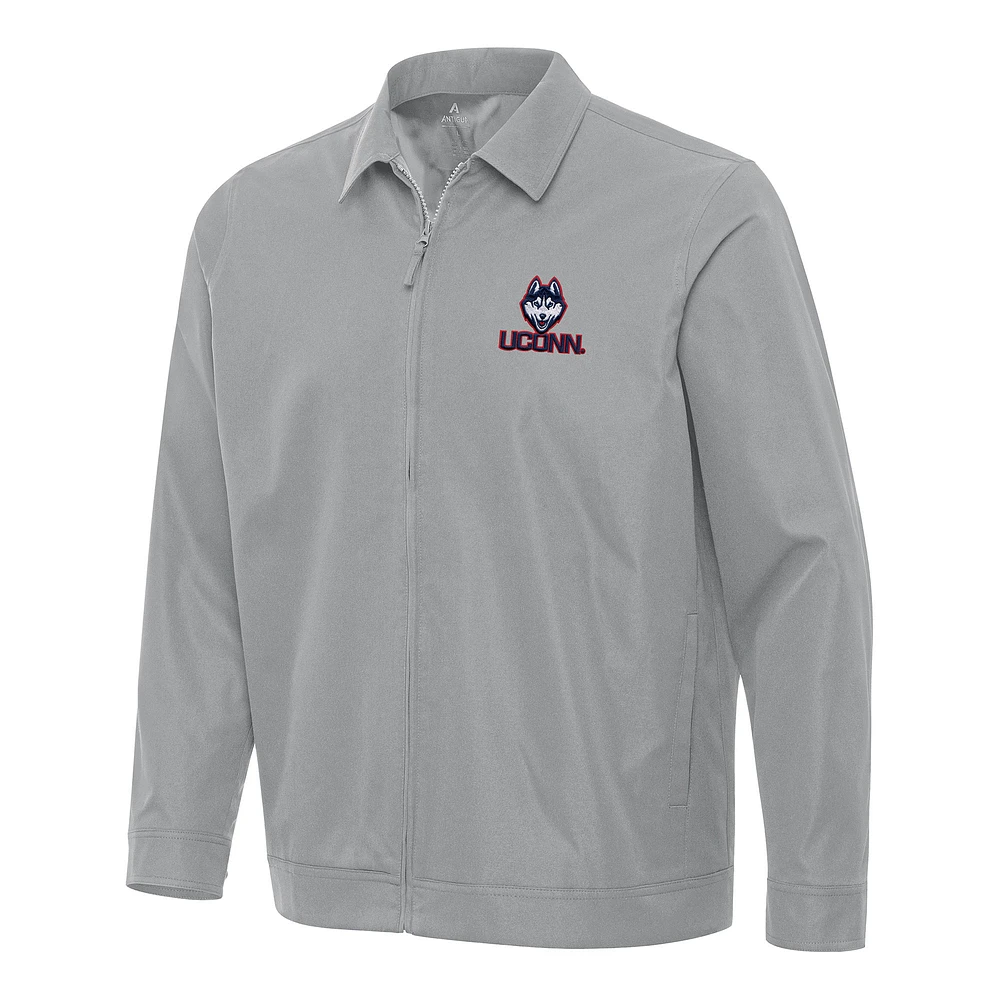 Men's Antigua Gray UConn Huskies Pivot Full-Zip Jacket
