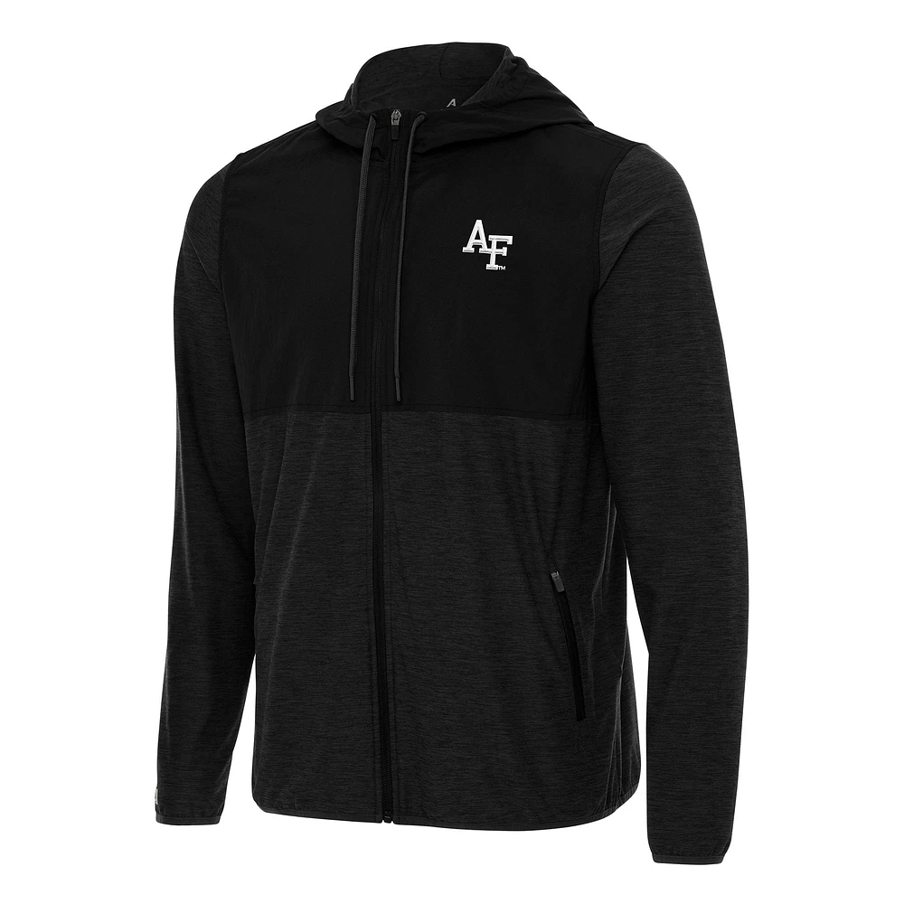 Men's Antigua Black Air Force Falcons Sway Full-Zip Hoodie Jacket