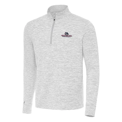 Men's Antigua Gray Gonzaga Bulldogs Cause Quarter-Zip Top