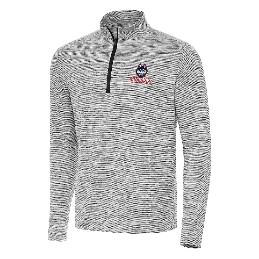 Men's Antigua Black UConn Huskies Cause Quarter-Zip Top