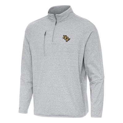 Men's Antigua Heather UCF Knights Certain Tri-Blend Quarter-Zip Sweatshirt