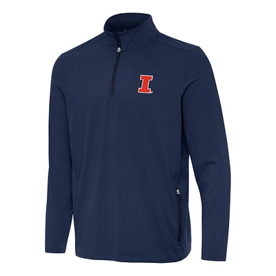 Men's Antigua Navy Illinois Fighting Illini Perilous Quarter-Zip Sweatshirt