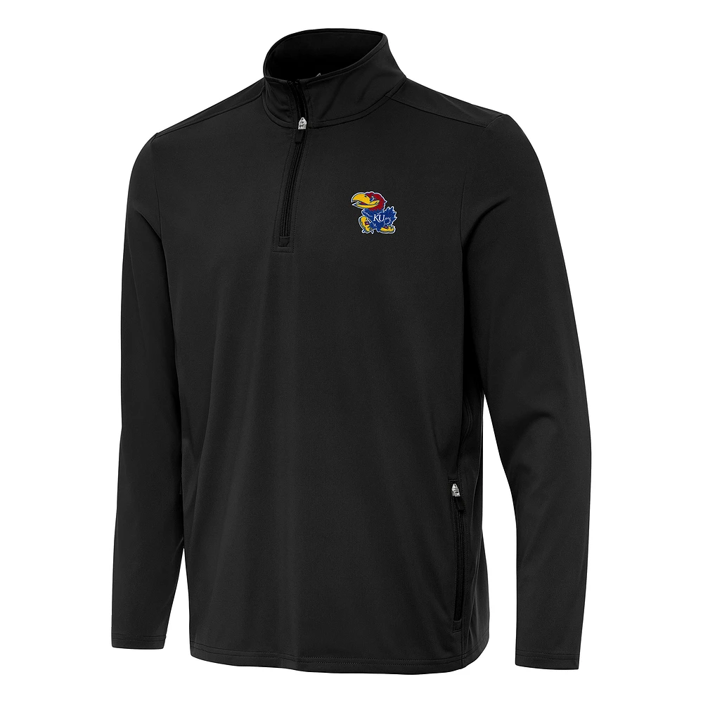 Men's Antigua Kansas Jayhawks Perilous Quarter-Zip Sweatshirt