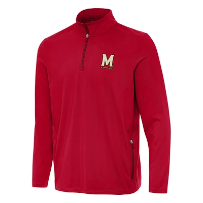 Men's Antigua Red Maryland Terrapins Perilous Quarter-Zip Sweatshirt
