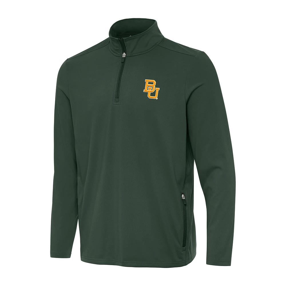 Men's Antigua Hunter Green Baylor Bears Perilous Quarter-Zip Sweatshirt