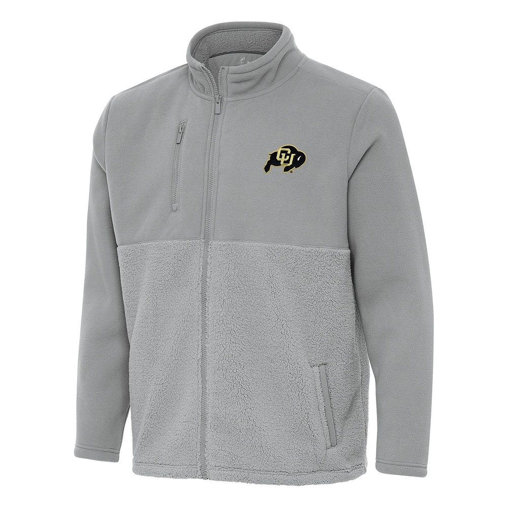Men's Antigua Gray Colorado Buffaloes Daily Fused Full-Zip Jacket