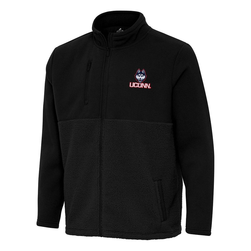 Men's Antigua Black UConn Huskies Daily Fused Full-Zip Jacket
