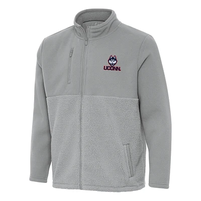 Men's Antigua Gray UConn Huskies Daily Fused Full-Zip Jacket