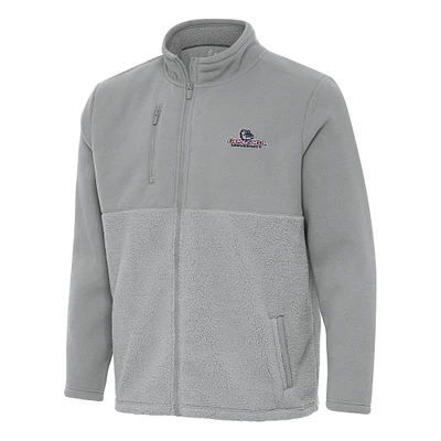 Men's Antigua Gray Gonzaga Bulldogs Daily Fused Full-Zip Jacket