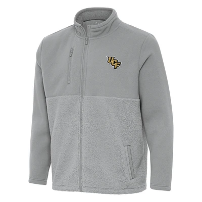 Men's Antigua Gray UCF Knights Daily Fused Full-Zip Jacket