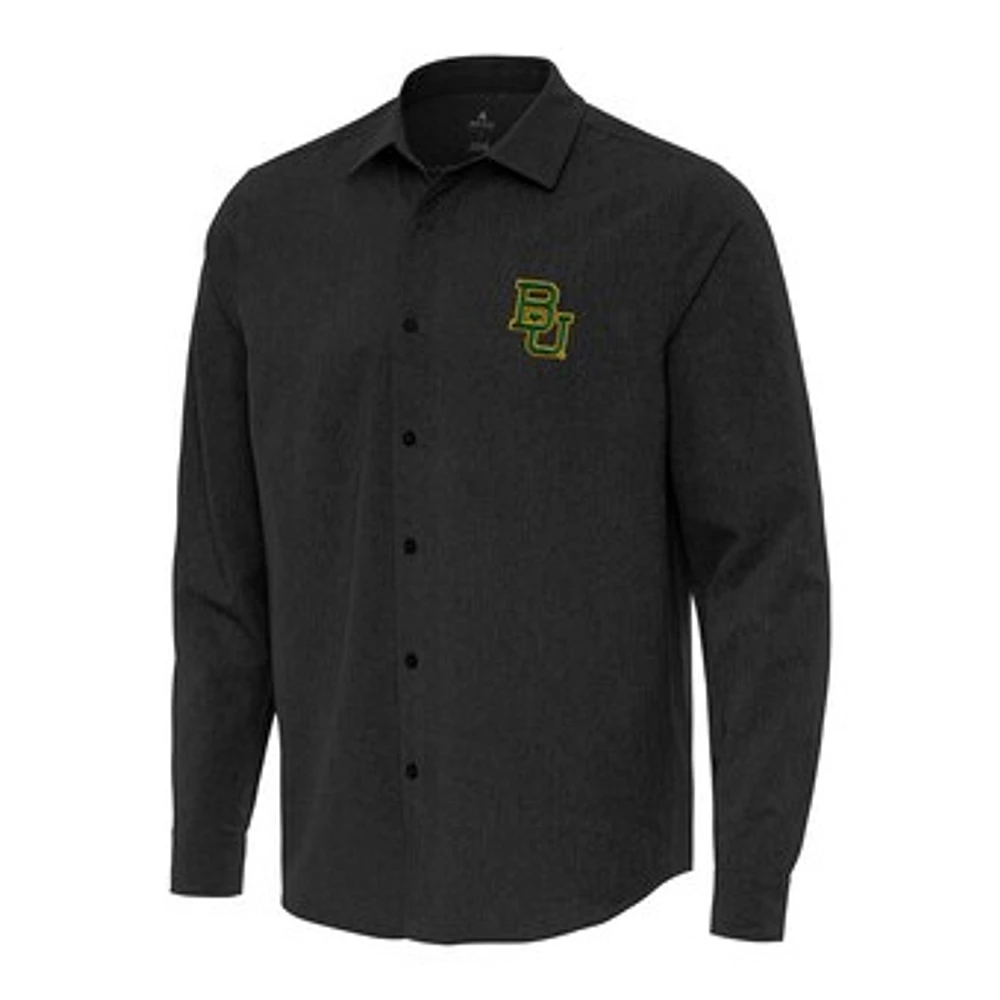 Men's Antigua Baylor Bears Exposure Woven Long Sleeve Button-Up Shirt