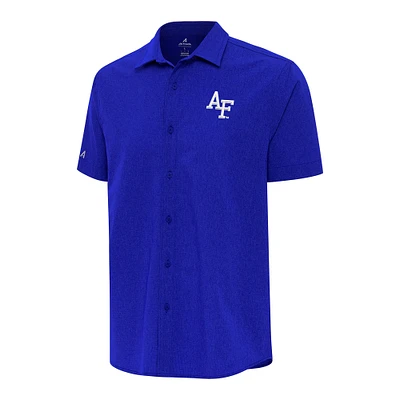 Men's Antigua Royal Air Force Falcons Activate Woven Short Sleeve Button-Up Shirt