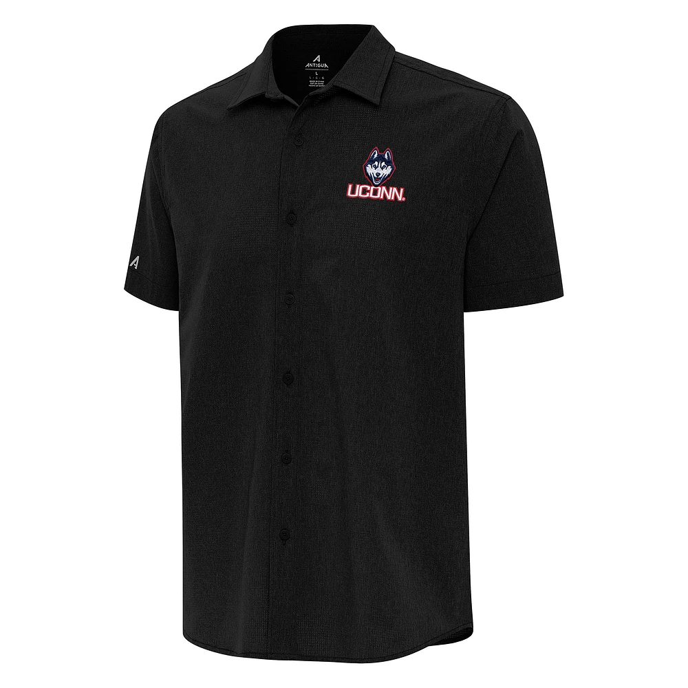 Men's Antigua UConn Huskies Activate Woven Short Sleeve Button-Up Shirt
